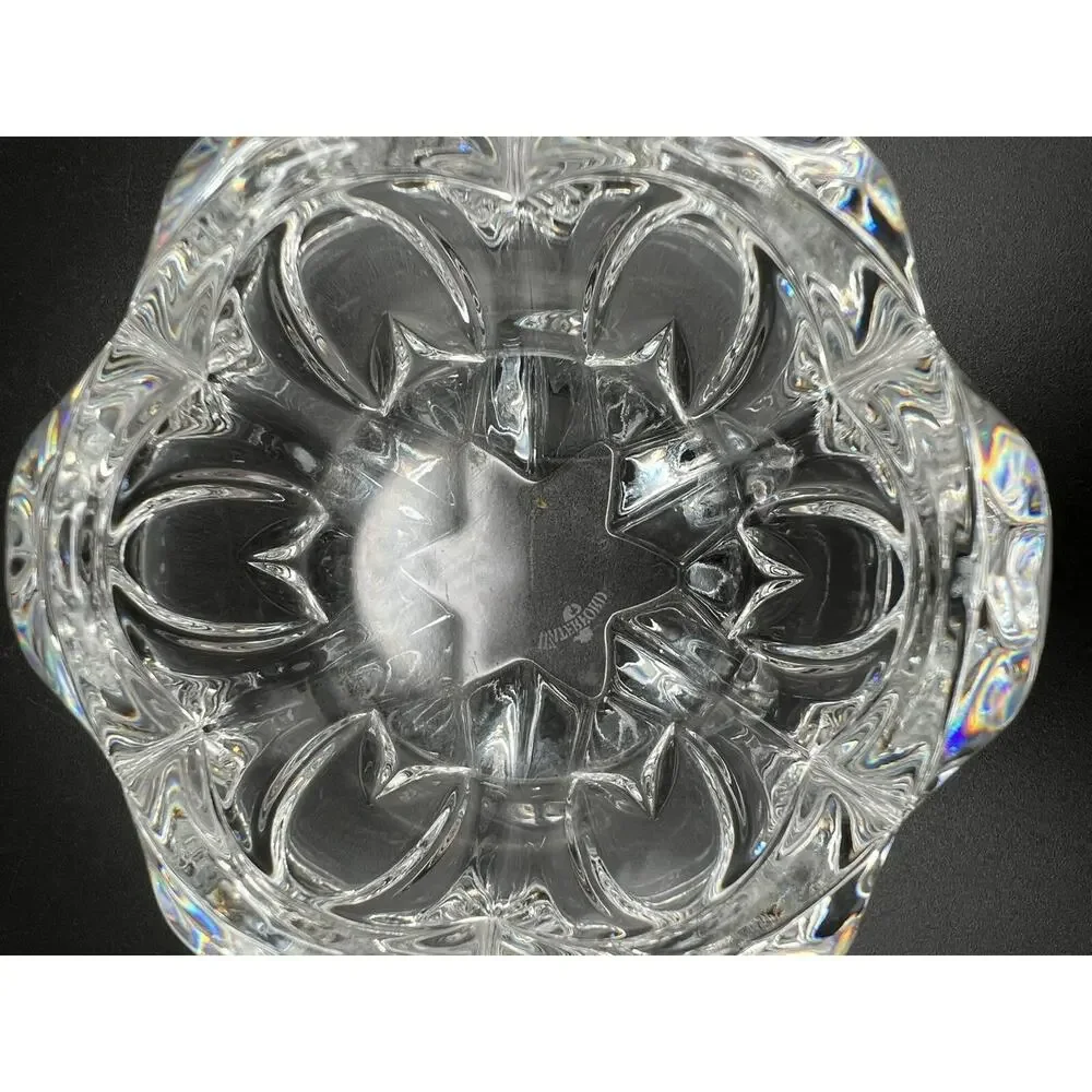 Waterford Crystal Lotus Shaped Votive Tea Light Candle Holder 2.5” Elegant Glass